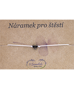 Šňůrkový náramek - Srdíčko stříbrné