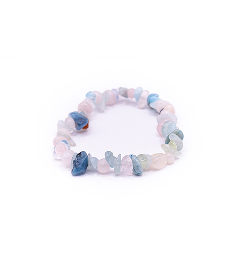 Náramek z minerálních zlomků - Morganit 