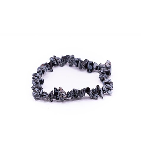 Náramek z minerálních zlomků - Obsidian