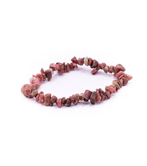 Náramek z minerálních zlomků - Rodonit