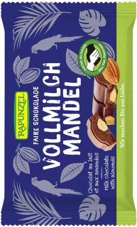 Bio mléčná čokoláda s mandlemi 