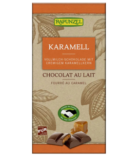 Bio mléčná čokoláda s karamelem