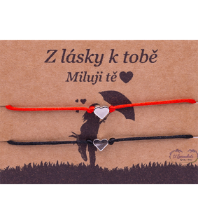 Párový náramek se srdíčkem