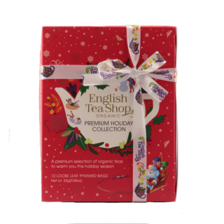 Červená Vánoční kolekce čajů 12 pyramidek