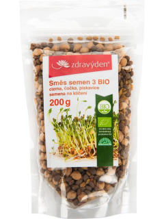 Směs semen na klíčení 3 BIO - cizrna, čočka, pískavice