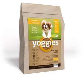 2 kg Yoggies Krůtí maso&jáhly, minigranule lisované za studena s probiotiky