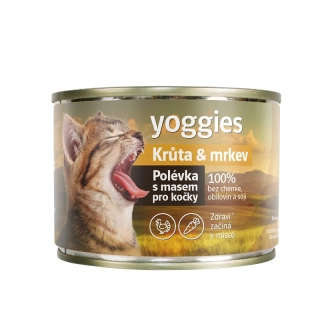 185g Yoggies Polévka pro kočky – Krůta & mrkev