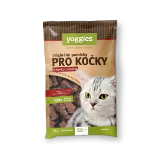 Yoggies Originální pamlsky s hovězím masem pro kočky 50 g Pamlsky pro kočky